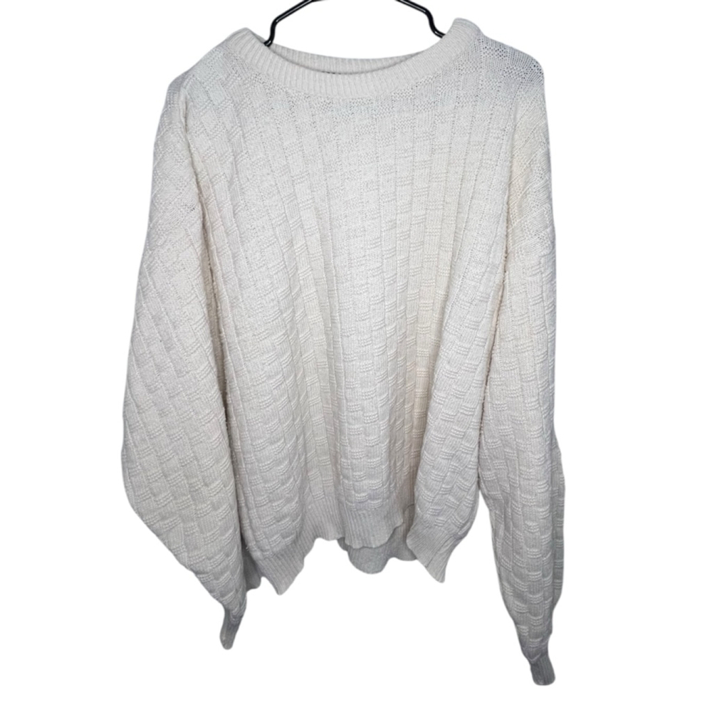 Trader Bay Vintage Cream Chunky Cozy Basic Knit Fall Sweater